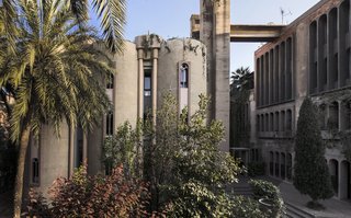 The former cement factory's grounds were brought to life with Mediterranean plantings. 