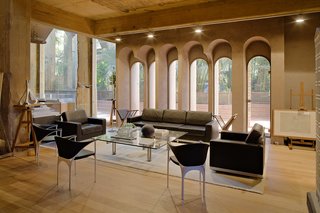 With its lofty ceilings, the cathedral is home to a conference and exhibition room. 