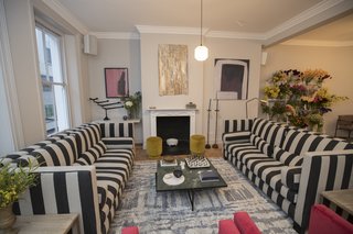 Contemporary artwork throughout the space is curated by Beth Greenacre—the curator behind David Bowie’s art collection.