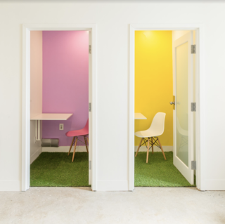 Private photo booths allow privacy for Skype and conference calls.