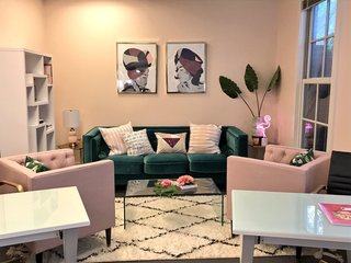 Clean lines and rich textiles give Detroit's Femology a fun and funky vibe.
