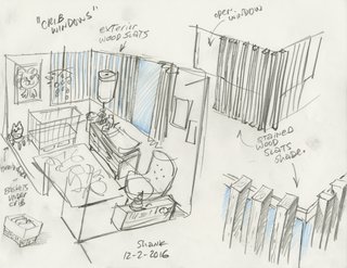 Jack-Jack's nursery is outfitted in hip, midcentury decor.