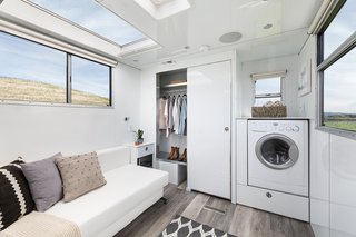 In the bedroom, customers can choose from a sleeper sofa that allows for more adaptable space or a fixed bed with storage underneath.
