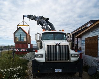 Pick-up points on the exterior allow the Site Shack to be transported by crane with ease.