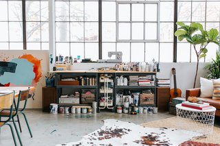 This Three-Level Loft in San Francisco Is an Artist's Sanctuary - Photo 8 of 9 - "It’s very industrial. The extra pillows, blankets, plants and natural wood tones helped soften the harsher lines."