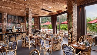 Circular patterns run rampant in the Mala restaurant. 