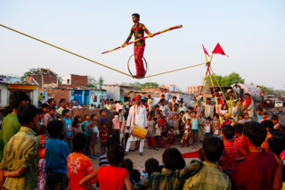 Colorful acrobatics.