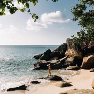 Hanging at one of her favorite beaches in Australia.