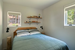 Page made the headboards and shelves out of sugar maple sourced from the property.
