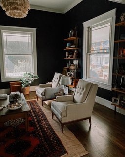 Sprinkle has swapped the chairs in the living room with new vintage finds a handful of times.