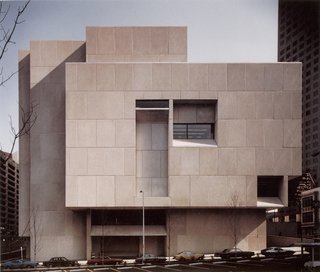 Design Icon: 10 Buildings by Marcel Breuer - Photo 10 of 11 - The last structure that Breuer designed (he was too ill to attend the dedication ceremony), the Atlanta Central Library was an evolution of the style and shapes used for the Whitney, a sculptural structure of cubes right angles. The airy shapes, combined with the heavy massing of concrete, led Barry Bergdoll, the chief curator of architecture at the Museum of Modern Art, to refer to this type of construction as "the invention of heavy lightness."
