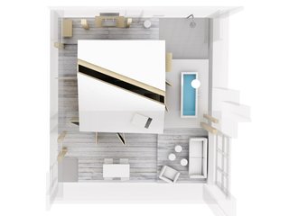 Stoke Your Imagination With This Playhouse-Like Suite in Berlin - Photo 6 of 7 - A look at the top-down view of the room.