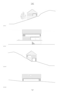 A Minimalist Home Is Built Into Steep Terrain in an Austrian Valley - Photo 11 of 13 - Here, you can see the Höller House elevations.