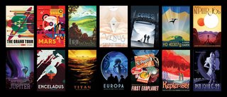 NASA's Jet Propulsion Laboratory tapped Seattle design firm Invisible Creature to design Visions of the Future, a beautiful series of free-to-download space tourism posters.
