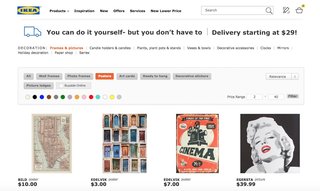 Many low-cost prints and frames are available at IKEA.