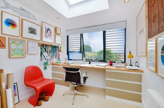 Set beneath a skylight, the fourth bedroom has currently been transformed into a study.