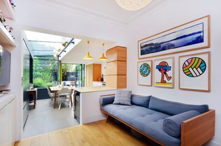 Whitewashed surfaces create a bright and airy interior.