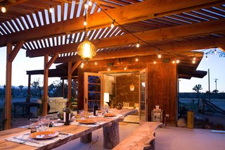 The Clubhouse also includes an outdoor shower powered by a solar hot-water tank, which was designed by their neighbor Dusty Devine.