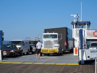 The prefabricated modules were loaded onto a truck and transported to the island via ferry.