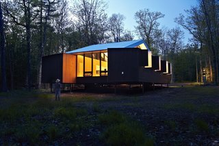 Natural materials, including plywood and pine, have been used in conjunction with a mix of corrugated and smooth metal.<br>