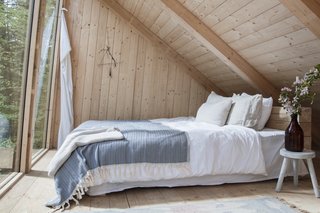 The majority of the bed linens, blankets, and pillows are sourced from Danish design brand Aiayu, which produces their products using organic cotton and hand-knit cashmere and wool. Young designers are also invited to make beautiful one-of-a-kind additions to the resort.