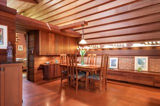 Reddish concrete floors can be found throughout. Wright’s original gravity heating system still works.