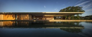 A large pool sits on the southwest side of the Planar House.