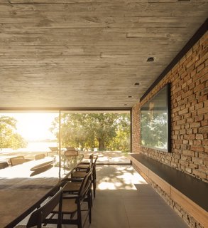 Brick was also used in the interior to lend a sense of warmth. 
