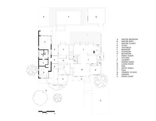 The floor plan of the addition alongside the existing house.