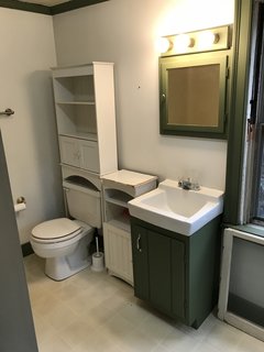 The house originally only had one bathroom, which was inconveniently located behind the two upstairs bedrooms.