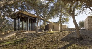The home was built atop a cleared knoll.