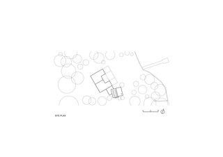 A site plan of the Lake Cottage.