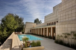 The 800-square-foot swimming pool was added after 1940 when radio announcer and actor John Nesbitt purchased the property.