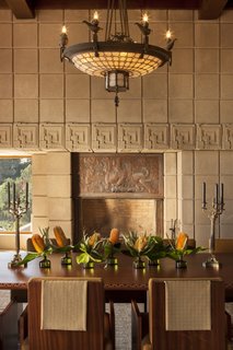 Concrete blocks were also used to frame the interiors.