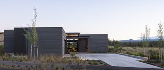 The lot offers sweeping views of the Cascades and the Deschutes River National Park.