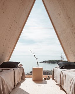 The triangular window is made from polycarbonate, which was chosen for safety reasons.