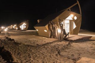 "Despite the references to wooden boats, the forms are abstracted, with only a few broken spars adding a light-hearted touch to signal the shipwreck theme," says Maritz.
