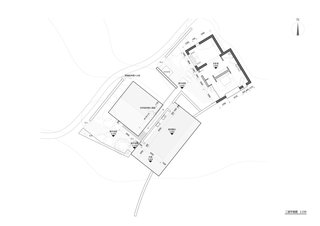 The floor plan of the building at a higher elevation.
