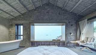 The master bedroom overlooks panoramic views of the East China Sea.