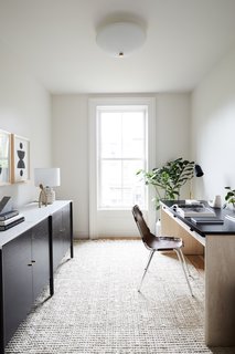 The compact office was wholly redesigned and can be readapted into a nursery, study, or even a child's bedroom.