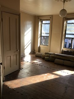 The master bedroom had a constrained footprint due to the closet.