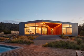 LED ambient downlights allow the home to glow at night.