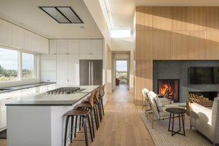 The floors throughout the home are rift-cut American White Oak finished with Rubio Monocoat.