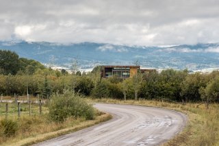 The dramatic peaks of the Grand Teton range loom large to the east of the property.
