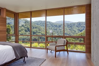 The master bedroom boasts spectacular south-facing views of the valley.
