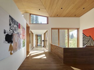 The ceilings throughout the house are CVG Western Hemlock. The floors are walnut.
