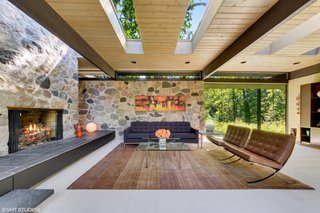 Blair was known for his use of granite stone walls, which are hollow in the center to provide a thermal break between the interior and exterior.