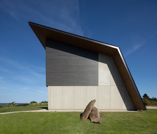 In contrast to its heavily glazed north facade, the home's other three sides are closed off from view for privacy.