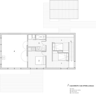 Chalet Grand-Pic upper floor plan.