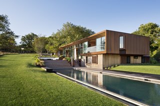 The 75-foot-long, infinity-edge lap pool extends to the west.